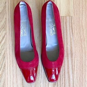 Salvatore Ferragamo Red Sz 7.5 AA -Leather…